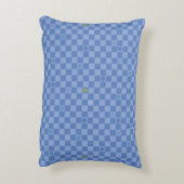 Coussins Décoratifs Flower Checkered Pattern No. 01 - Light Blue (Dos(Vertical))