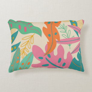 Coussins Décoratifs Fond tropical avec des plantes de jungle. Feuille