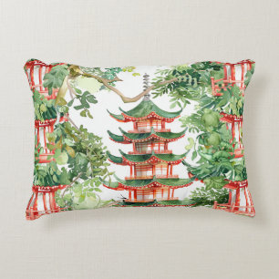 Coussins Décoratifs Forêt de pagode rêveuse aquarelle sage