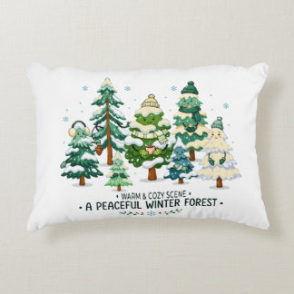 Coussins Décoratifs Forêt d'hiver cosy arbres