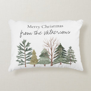 Coussins Décoratifs Forêt hivernale à l'aquarelle Arbres simples
