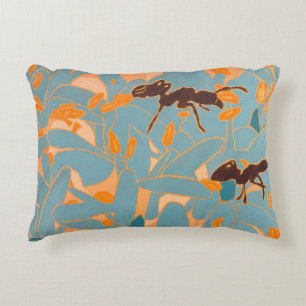 Coussins Décoratifs Fourmis avec fleurs bleues Flore australienne
