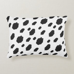 Coussins Décoratifs Fourrure de vache noire et blanche à taches