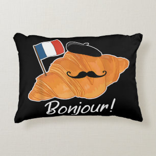 Coussins Décoratifs Français Croissant Lover France Drapeau Francophil