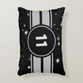 Coussins Décoratifs Frappe de course noir et argent (Devant(Vertical))