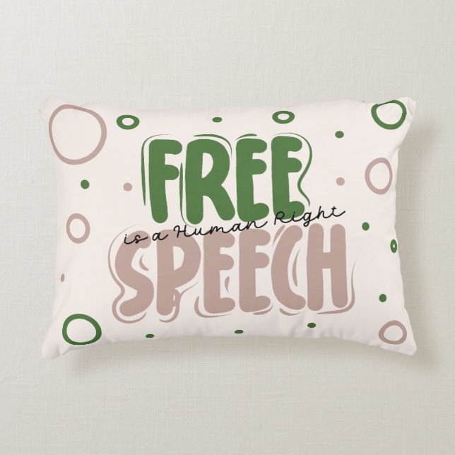 Coussins Décoratifs Free Speech Is a Human Right (Devant)