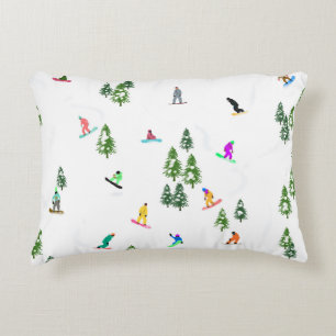 Coussins Décoratifs Freeride Snowboarder Illustration de snowboard