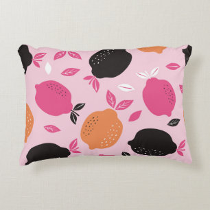 Coussins Décoratifs Fruits d'agrumes, motif textile vintage.