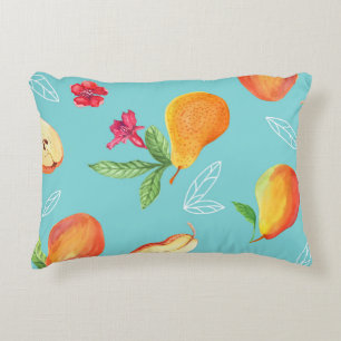 Coussins Décoratifs Fruits de jardin : Aquarelle bleu.