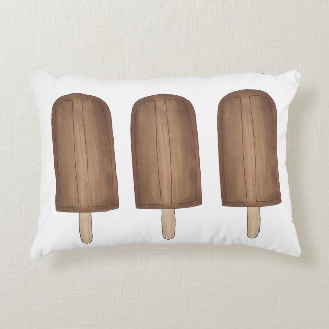 Coussins Décoratifs Fudge Brown Ice Cream Pop Fudgesicles Popsicles (Devant)