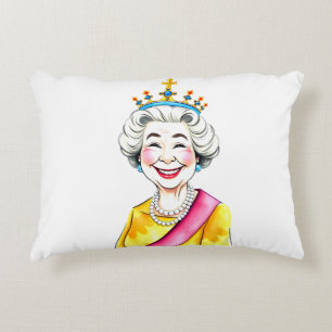 Coussins Décoratifs Funny Cartoon Queen Elizabeth II Royal Portrait