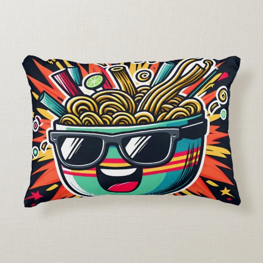 Coussins Décoratifs Funny Cute Noodle Cartoon Ramen Bowl (Devant)