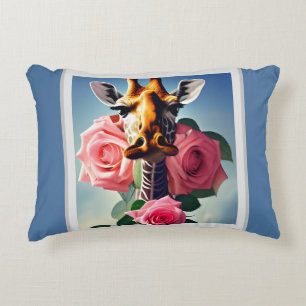 Coussins Décoratifs Funny Giraffe et Surreal Rose
