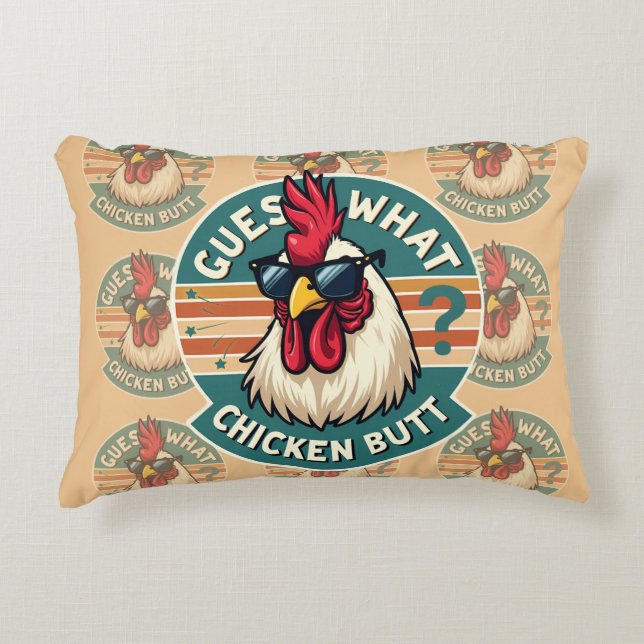 Coussins Décoratifs  Funny Retro Chicken Butt Joke Design (Devant)