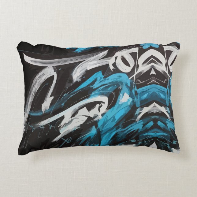 Coussins Décoratifs Fusion Abstraite : Couleurs et lignes dynamiques (Devant)