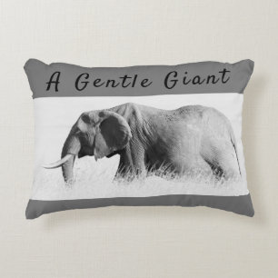 Coussins Décoratifs Gentle Giant Elephant haute clé photo avec texte