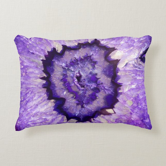 Coussins Décoratifs Géode d'agate violet tombé (Devant)