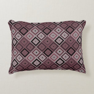 Coussins Décoratifs Géométrie patchwork ethnique marron bordeaux 