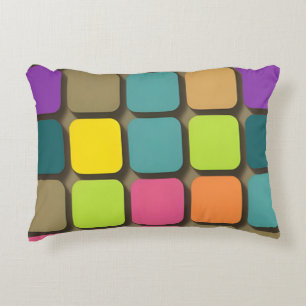 Coussins Décoratifs Géométrique Moderne Carré Arrondi Multicolore