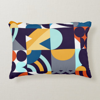 Coussins Décoratifs Géométrique multicolore : Fusion des formes primit