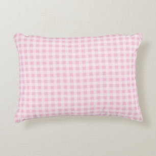 Coussins Décoratifs Gingham à carreaux rose pastel