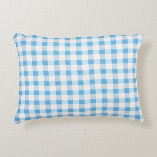 Coussins Décoratifs Gingham Bleu Bébé (Devant)