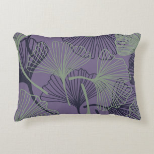 Coussins Décoratifs Gingko biloba : motif vintage abstrait.