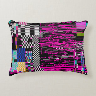 Coussins Décoratifs Glitched retro VHS screen with flickers and broken