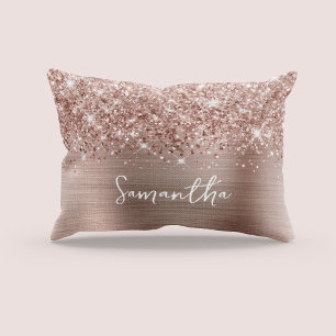 Coussins Décoratifs Glitter Rose Gold Glam Nom du script
