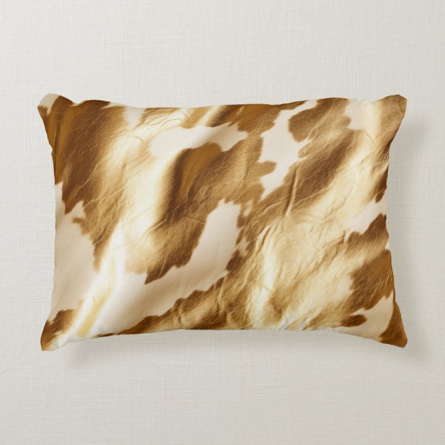 Coussins Décoratifs Gold Cream Western Cowhide (Devant)