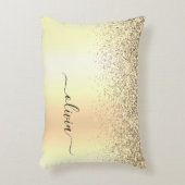 Coussins Décoratifs Gold Parties scintillant Girly Luxe Moderne Monogr (Devant(Vertical))
