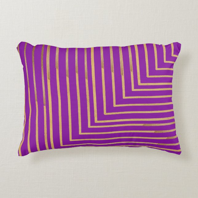 Coussins Décoratifs Golden glitter Stripes line art Pattern (Devant)