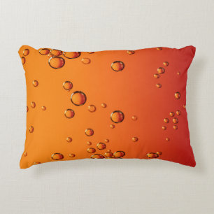 Coussins Décoratifs gouttelettes d'eau sur la surface orange