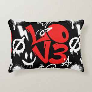 Coussins Décoratifs grafitti LOVE B. Black BG
