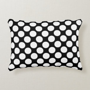 Coussins Décoratifs Grands points rétro - blanc et noir
