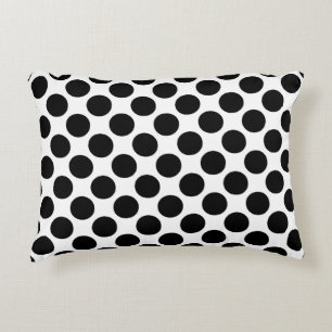 Coussins Décoratifs Grands points rétro - noir et blanc