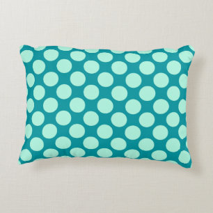Coussins Décoratifs Grands points rétro - turquoise et aqua