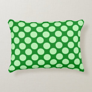 Coussins Décoratifs Grands points rétro - vert menthe et émeraude