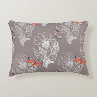 Coussins Décoratifs Graphique à fleurs et papillon, aquarelle, motif 