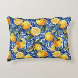 Coussins Décoratifs Gras Bleu Italien Positano Lemon