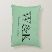 Coussins Décoratifs Green & black monogram wedding keepsake  (Dos(Vertical))