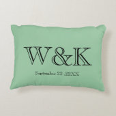 Coussins Décoratifs Green & black monogram wedding keepsake  (Dos)