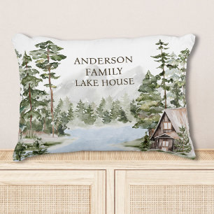 Coussins Décoratifs Green Pine Forest Family Lake House Cabine