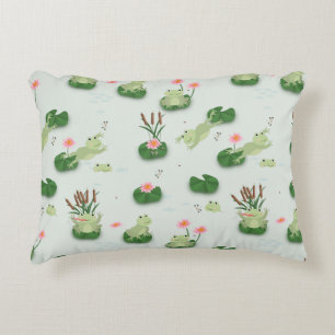 Coussins Décoratifs Grenouilles Mignonnes dans une Nurserie d'Étang de