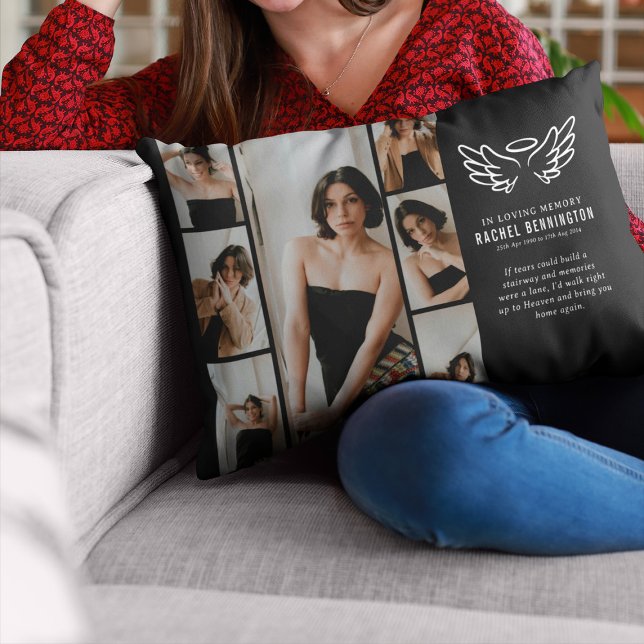 Coussins Décoratifs Grille photo de hommage commémoratif céleste (Créateur téléchargé)