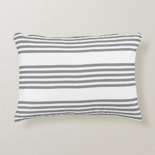 Coussins Décoratifs Gris et blanc cinq bandes motif