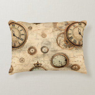 Coussins Décoratifs Grunge Rustic Steampunk Horloge (6)