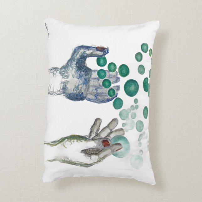 Coussins Décoratifs Hands Outstretched with Golden Globes (Dos(Vertical))