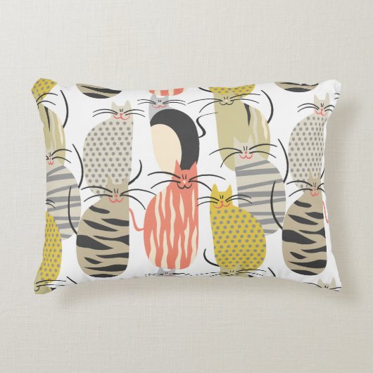 Coussins Décoratifs Happy Cats Whimsical Motif (Devant)