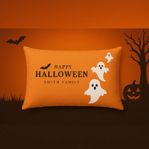 Coussins Décoratifs Happy Halloween Personnalisé Nom de famille Ghost